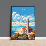 Zada Travel Print, Travel Poster of Zada, Croatia, Zada Art, Croatia Gift, Zada Gift, Croatia Wall Art Print NQ Media Designs