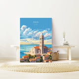 Zada Travel Print, Travel Poster of Zada, Croatia, Zada Art, Croatia Gift, Zada Gift, Croatia Wall Art Print NQ Media Designs