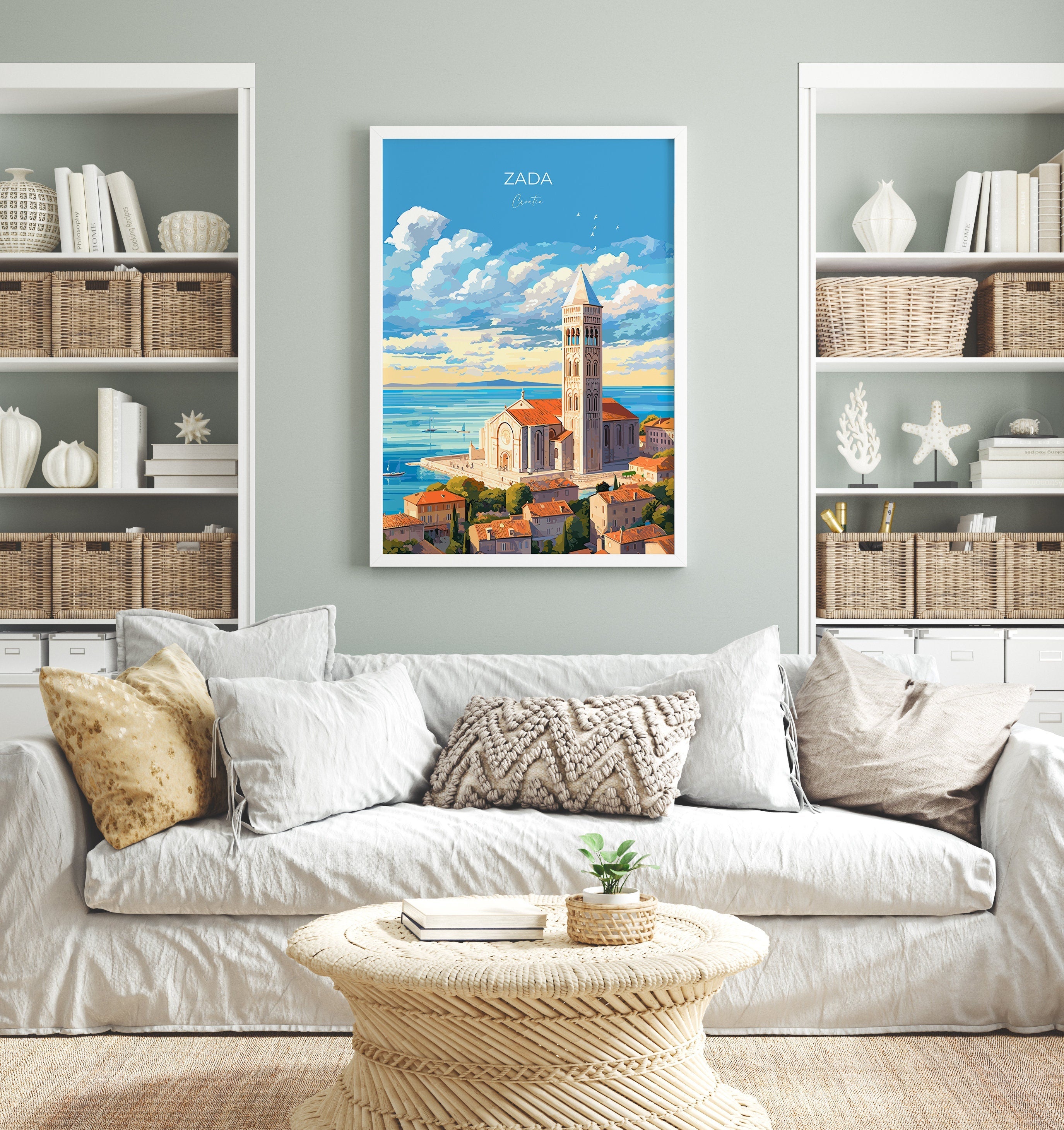 Zada Travel Print, Travel Poster of Zada, Croatia, Zada Art, Croatia Gift, Zada Gift, Croatia Wall Art Print NQ Media Designs