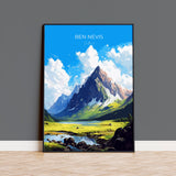 Ben Nevis Travel Print, Travel Poster of Ben Nevis, Ben Nevis Gift, Scotland Art, Ben Nevis Gift, Wall Art Print NQ Media Designs