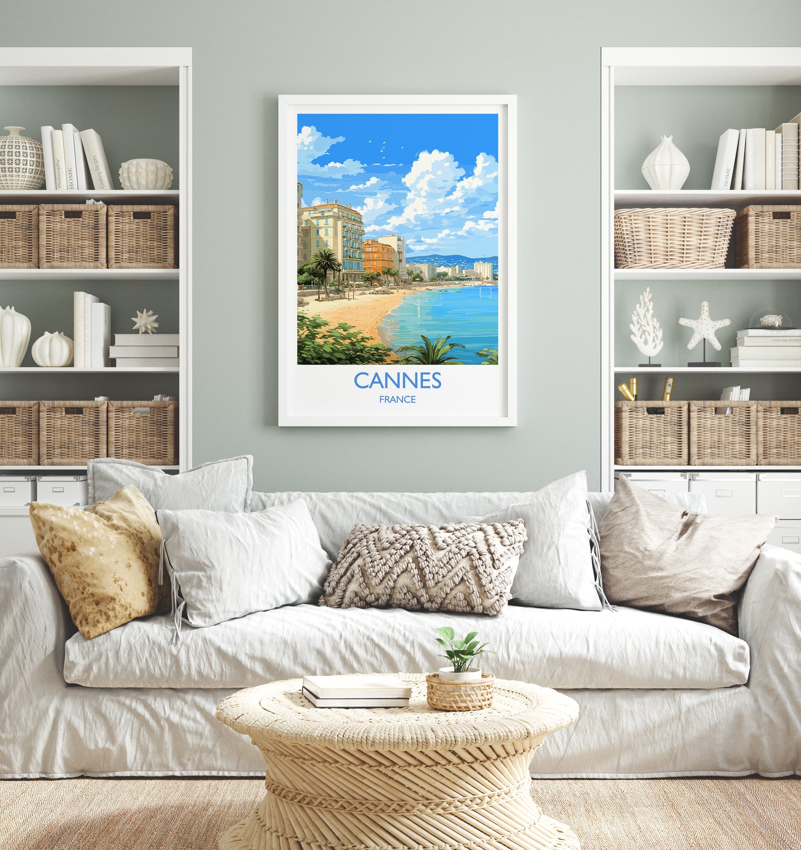 Cannes Travel Poster, Travel Print of Cannes, France, Cannes Art, Canne Gift, Wall Art Print NQ Media Designs