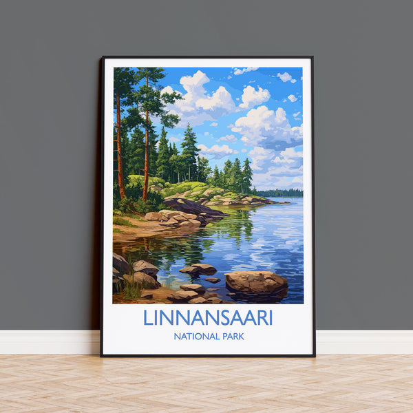 Linnansaari Travel Poster, Travel Print of Linnansaari ,Finland, Finland Art, LinnansaariGift, Wall Art Print