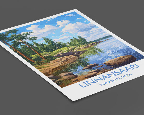 Linnansaari Travel Poster, Travel Print of Linnansaari ,Finland, Finland Art, LinnansaariGift, Wall Art Print