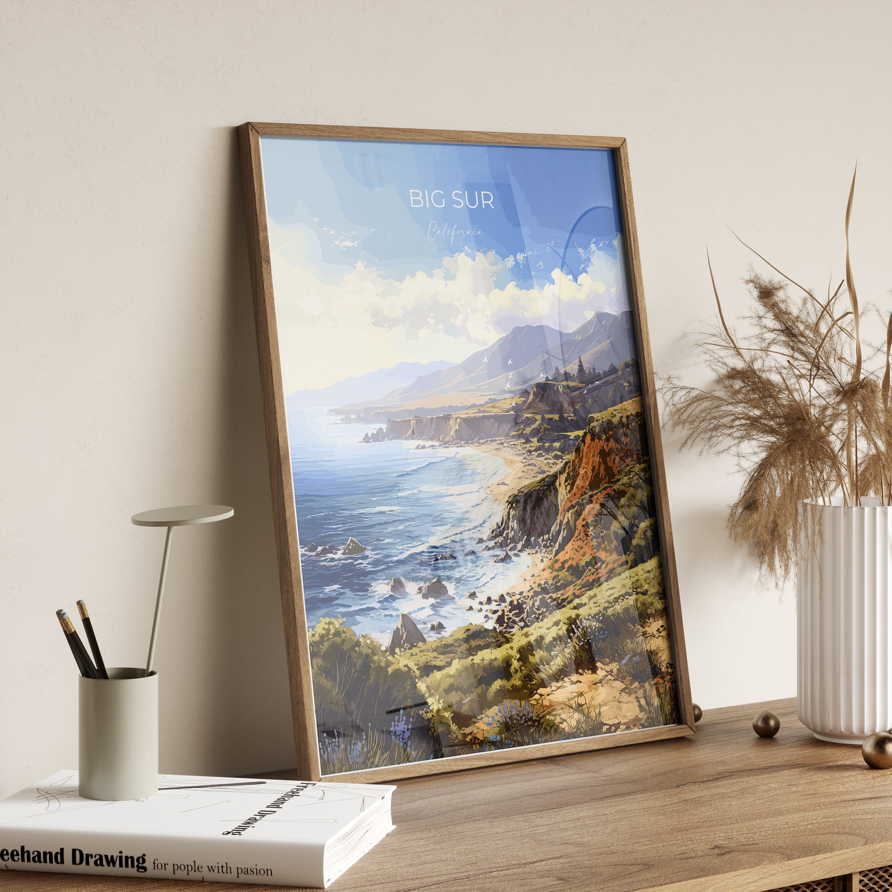 Big Sur Travel Print, Travel Poster of Big Sur, California, Big Sur Gift, USA Gift, Wall Art Print NQ Media Designs
