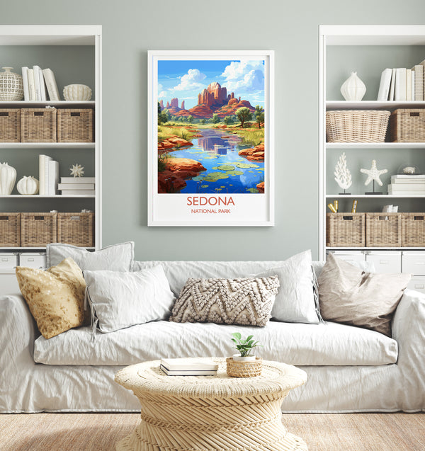 Sedona Poster, Travel Print of Sedona National Park, Arizona, USA, Sedona Travel Gift