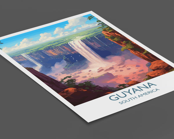 Guyana Travel Print, Travel Poster of Guyana, South America, Guyana Art, Guyana Gift, Wall Art Print