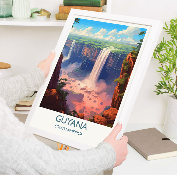 Guyana Travel Print, Travel Poster of Guyana, South America, Guyana Art, Guyana Gift, Wall Art Print