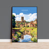 Hexham Travel Print, Travel Poster of Hexham, Northumberland, Hexham Gift, Northumberland Art, NQ Media Designs