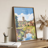 Hexham Travel Print, Travel Poster of Hexham, Northumberland, Hexham Gift, Northumberland Art, NQ Media Designs