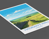 Hadrians Wall Travel Print, Travel Poster of Hadrians Wall , Northumberland, Hadrians Wall Gift, Northumberland Art, NQ Media Designs