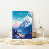Mont Blanc Print, Travel Poster of Mont Blanc, Mont Blanc Gift, Alps Art, Mount Blanc Gift, Wall Art Print NQ Media Designs