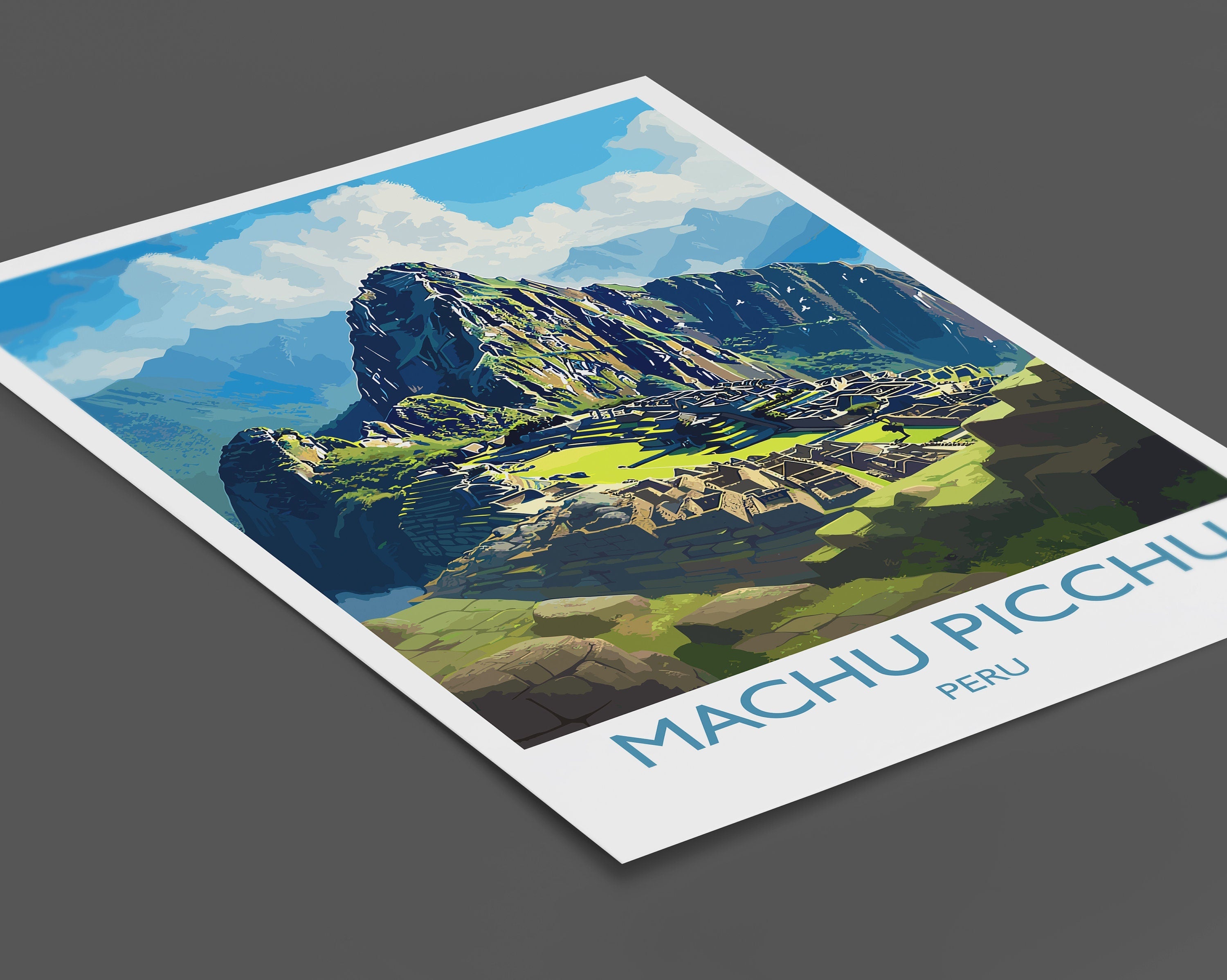 Machu Picchu Travel Print, Travel Poster of Machu Picchu, South America, Machu Picchu Art, Machu Picchu Gift, Wall Art Print NQ Media Designs