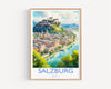 Salzburg Poster, Travel Print of Salzburg, Austria, Salzburg Gift, Travel Watercolour Gift NQ Media Designs