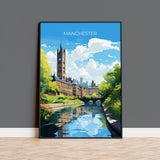 Manchester Travel Poster, Travel Print of Manchester, Lancashire, Manchester Gift, Manchester Art, Lancashire Poster NQ Media Designs