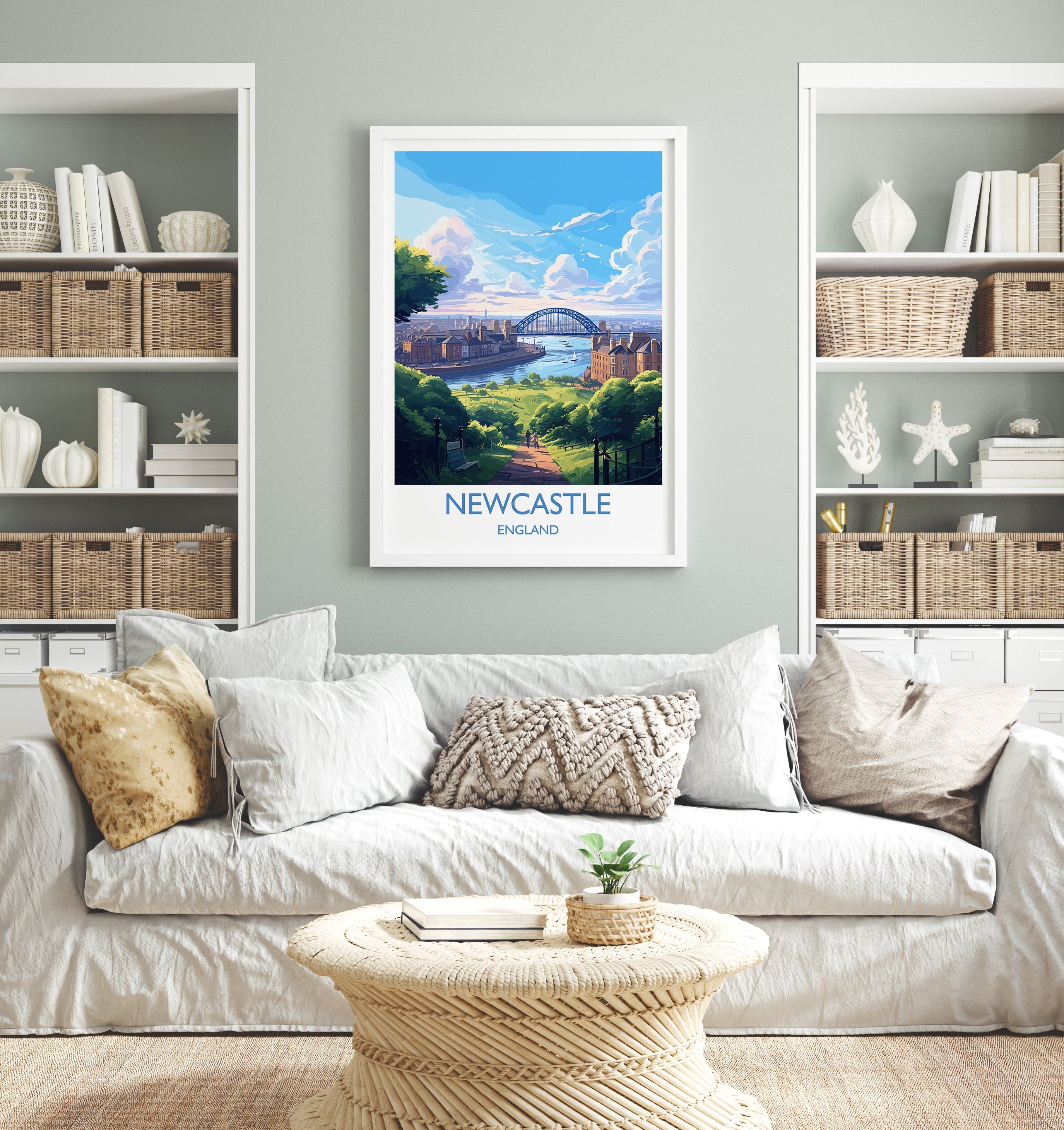 Newcastle Travel Print, Travel Poster of Newcastle , Tyne and Wear, NewcastleGift, NewcastleArt, Tyne and Wear Poster NQ Media Designs