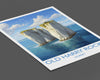 Old Harry Rocks Print, Travel Poster of Old Harry Rocks, England, Dorset Coast Art, Dorset Gift, Wall Art Print