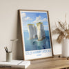 Old Harry Rocks Print, Travel Poster of Old Harry Rocks, England, Dorset Coast Art, Dorset Gift, Wall Art Print