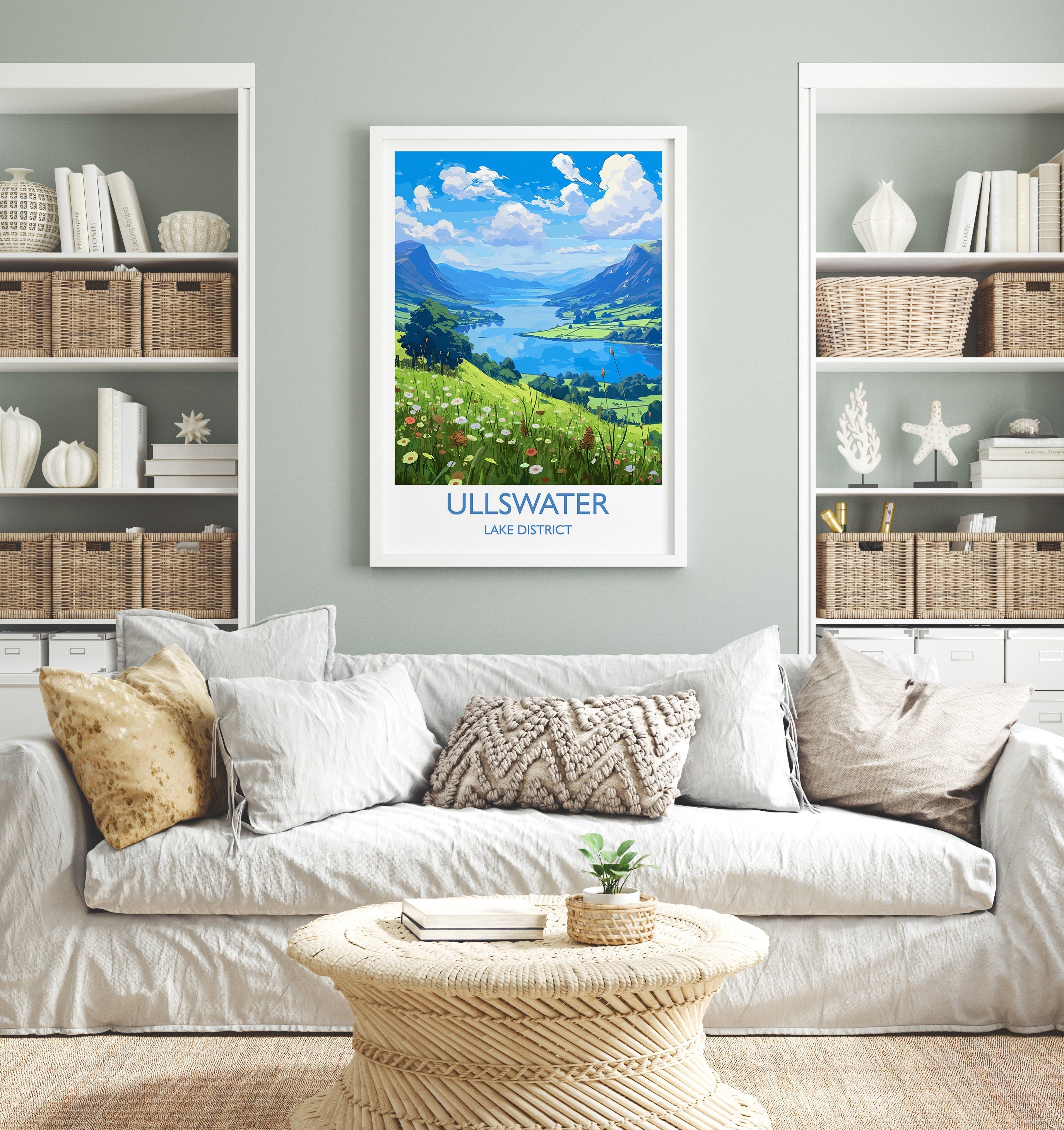 Ullswater Travel Poster, Ullswater Travel Print, England, Cumbria Art, Ullswater Gift, Wall Art Print NQ Media Designs