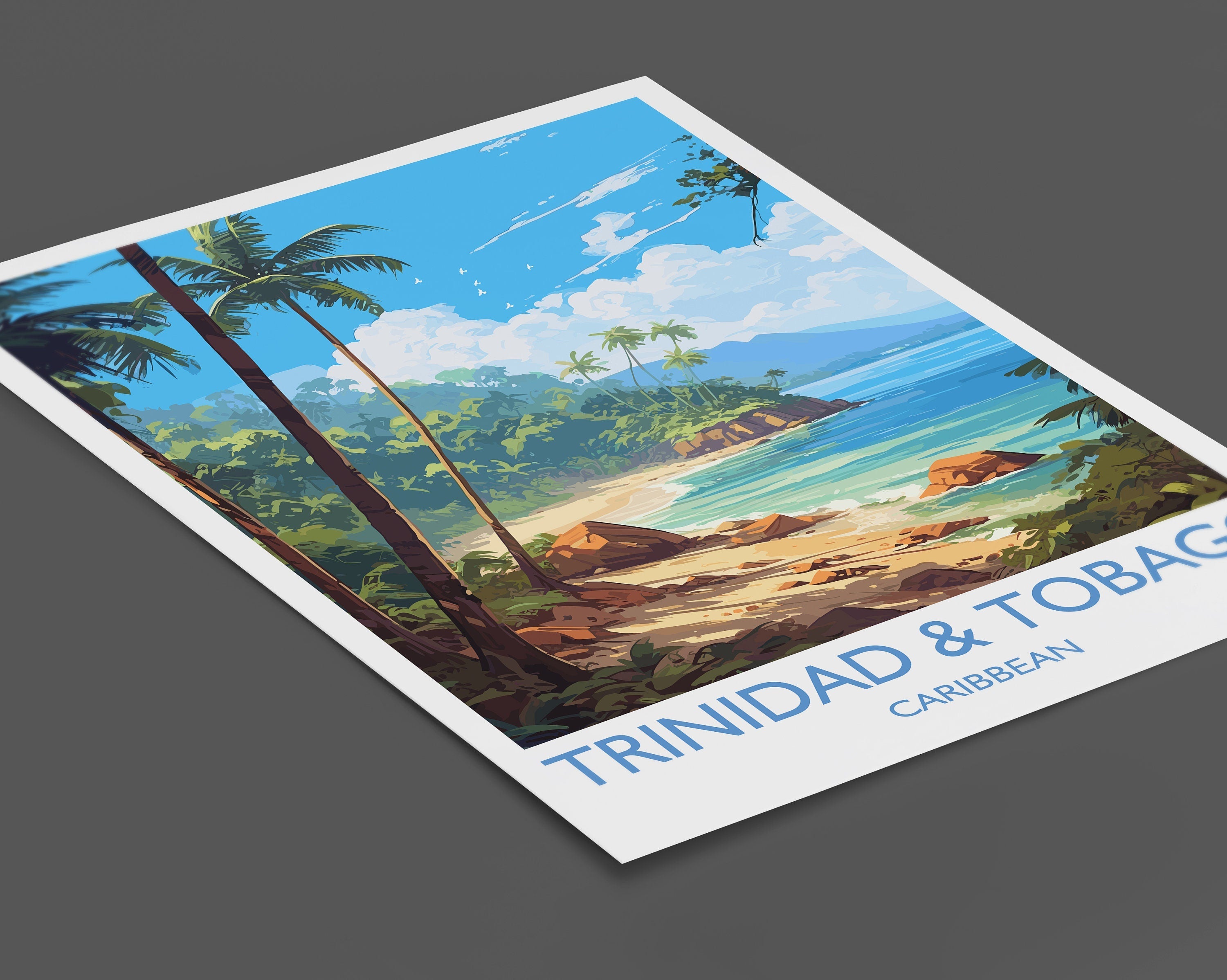 Trinidad and Tobago Travel Print, Travel Poster of Trinidad and Tobago, Caribbean, Trinidad and Tobago Gift, Wall Art Print NQ Media Designs