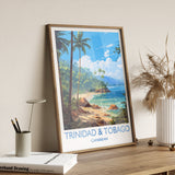 Trinidad and Tobago Travel Print, Travel Poster of Trinidad and Tobago, Caribbean, Trinidad and Tobago Gift, Wall Art Print NQ Media Designs