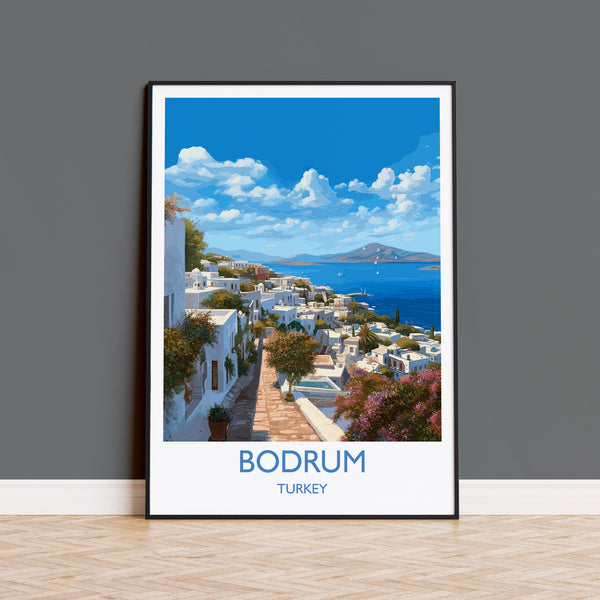 Bodrum Travel Print, Travel Poster of Bodrum, Turkey Poster, Bodrum Gift, Bodrum Art, Turkey Art
