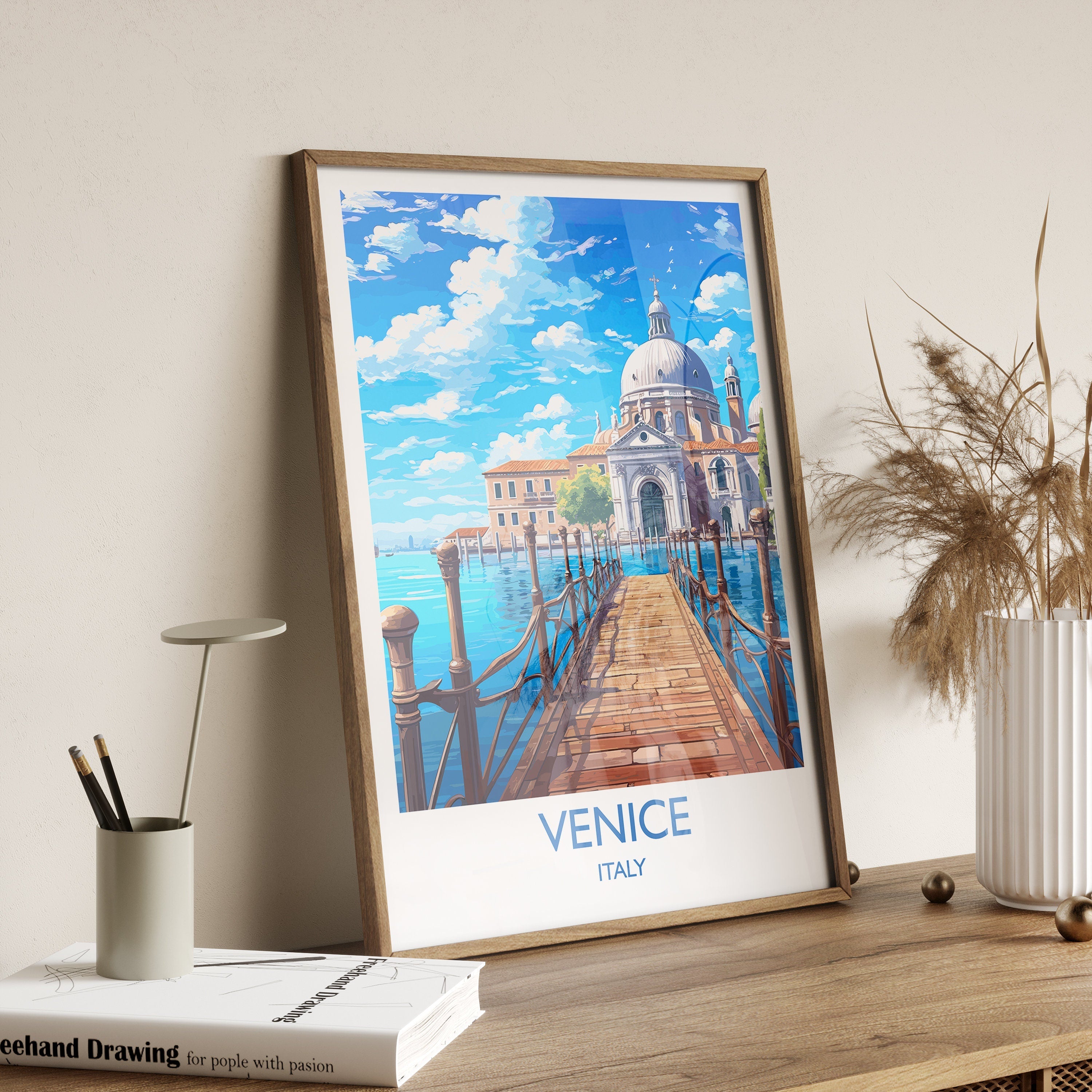 Venice Travel Print, Travel Poster of Venice, Italy, Venice Art, Venice Gift, Wall Art Print NQ Media Designs