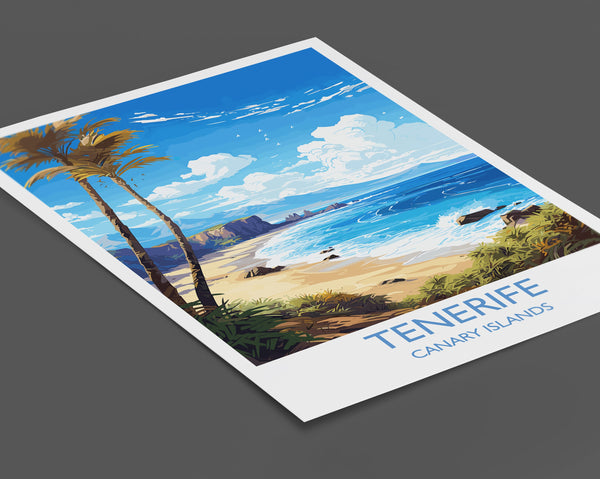 Tenerife Travel Print, Travel Poster of Tenerife , Canary Islands, Tenerife Gift, Wall Art Print