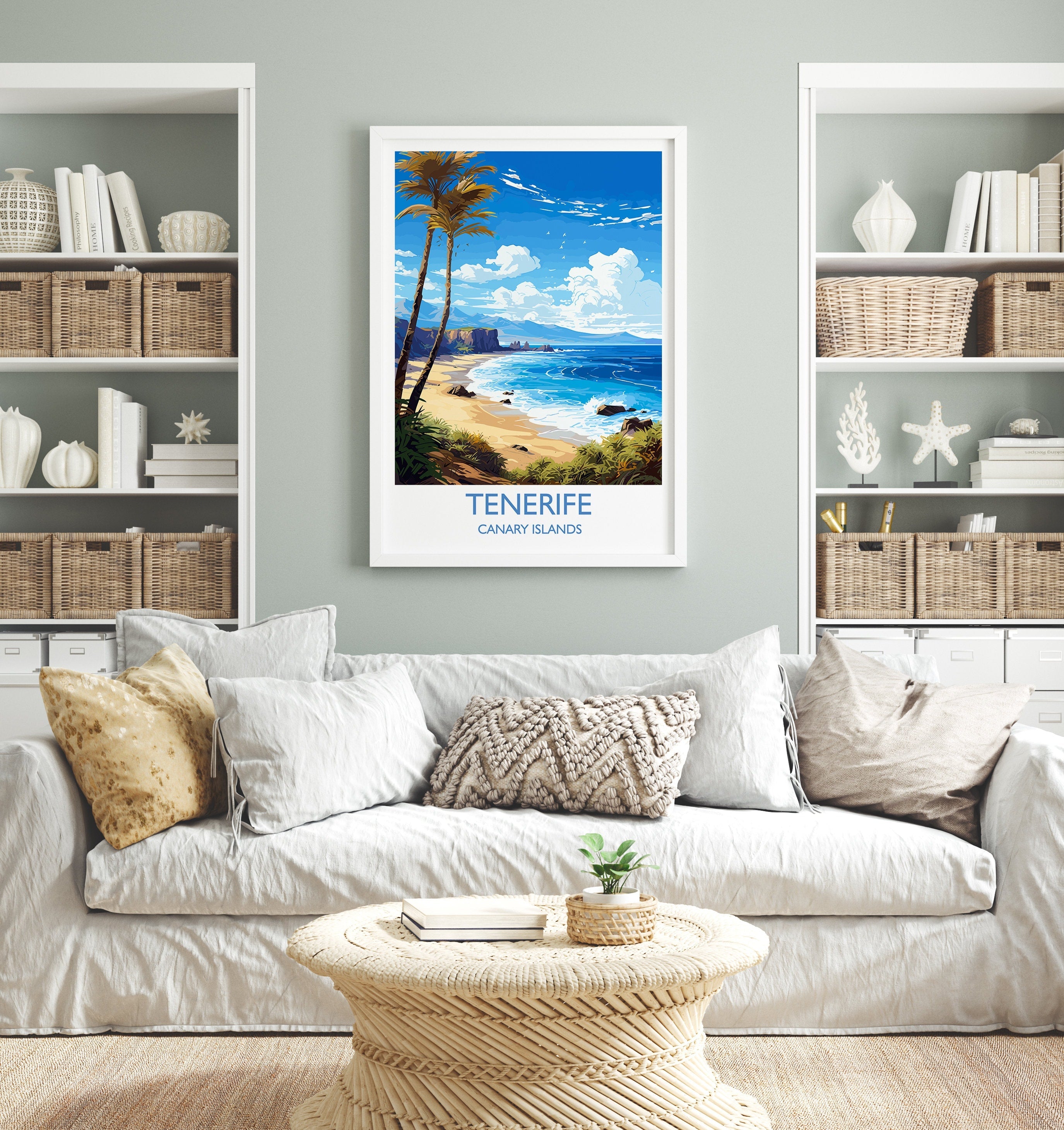 Tenerife Travel Print, Travel Poster of Tenerife , Canary Islands, Tenerife Gift, Wall Art Print NQ Media Designs