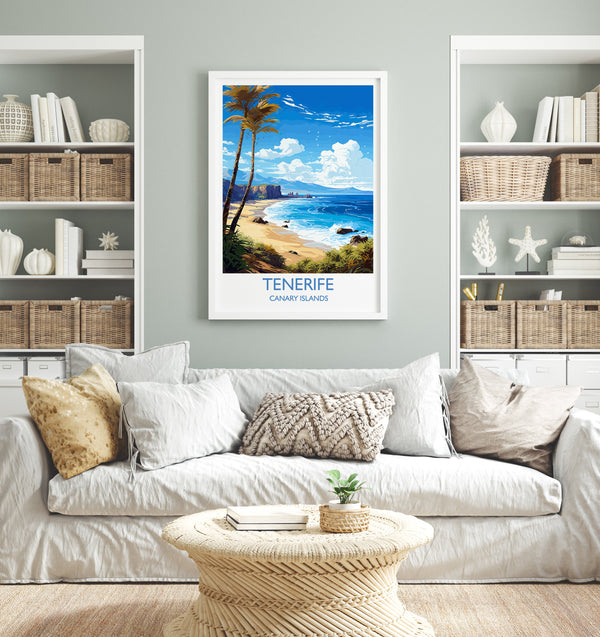 Tenerife Travel Print, Travel Poster of Tenerife , Canary Islands, Tenerife Gift, Wall Art Print