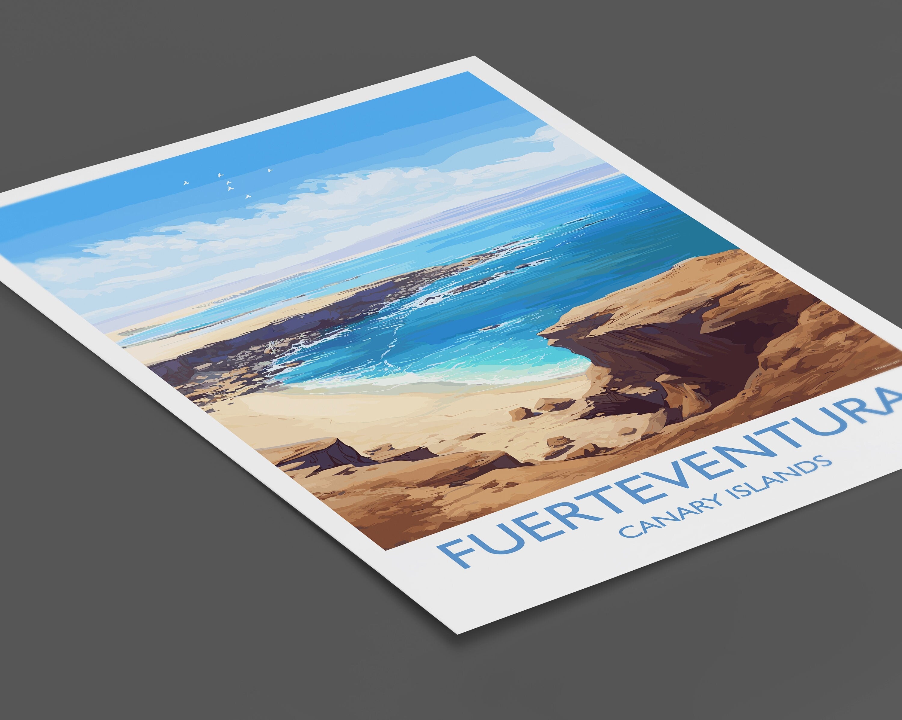 Fuerteventura Travel Print, Travel Poster of Fuerteventura , Canary Islands, Fuerteventura Gift, Wall Art Print NQ Media Designs