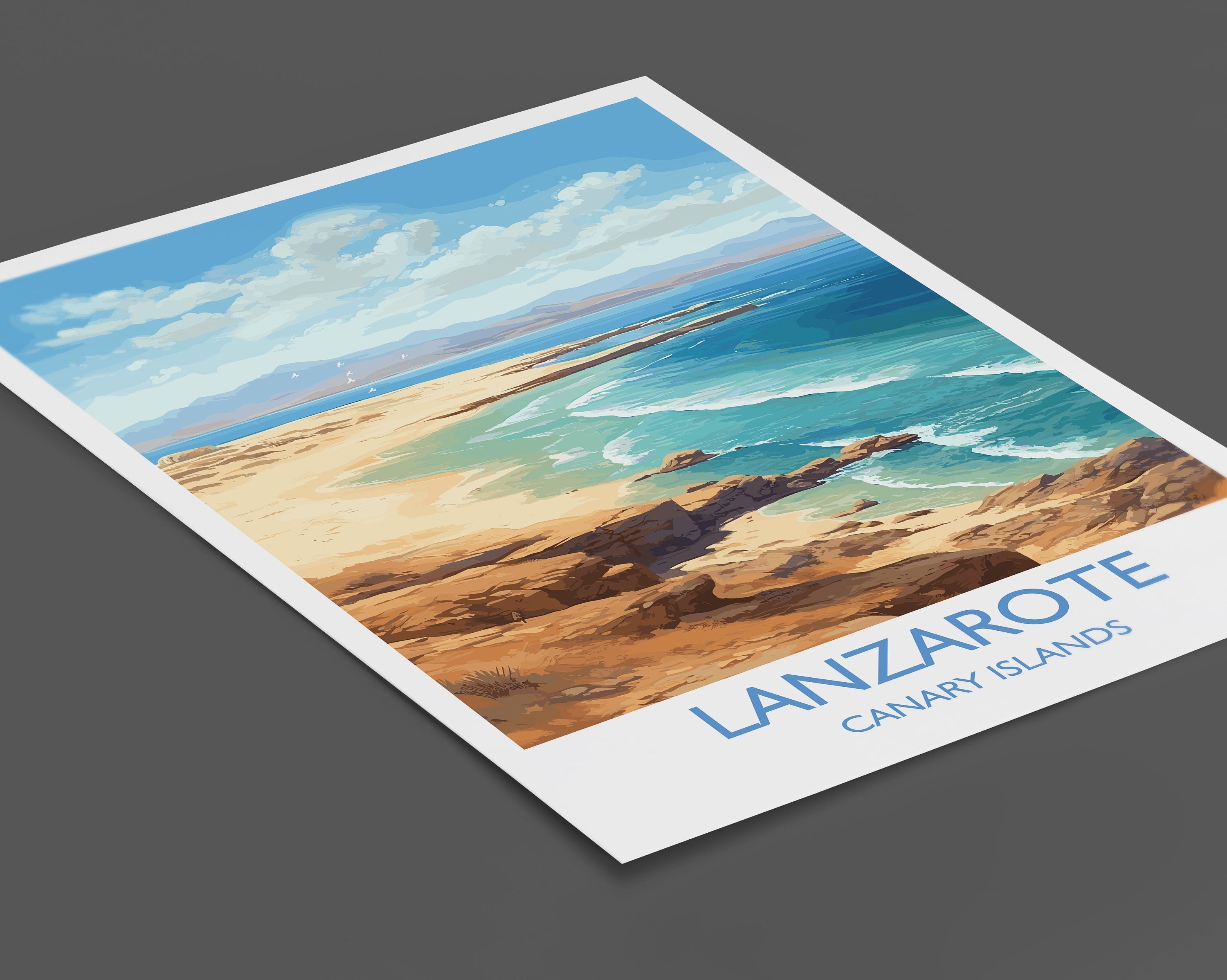 Lanzarote Travel Print, Travel Poster of Lanzarote , Canary Islands, Lanzarote Gift, Wall Art Print NQ Media Designs