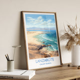 Lanzarote Travel Print, Travel Poster of Lanzarote , Canary Islands, Lanzarote Gift, Wall Art Print NQ Media Designs
