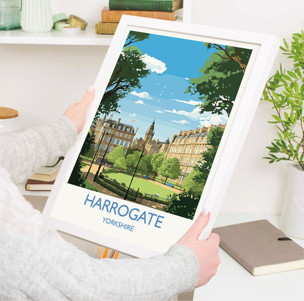 Harrogate Travel Print, Travel Poster of Harrogate, Harrogate, Harrogate Gift, Yorkshire Art,
