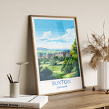 Buxton Travel Print, Travel Poster of Buxton, Buxton, Buxton Gift, Derbyshire Art NQ Media Designs