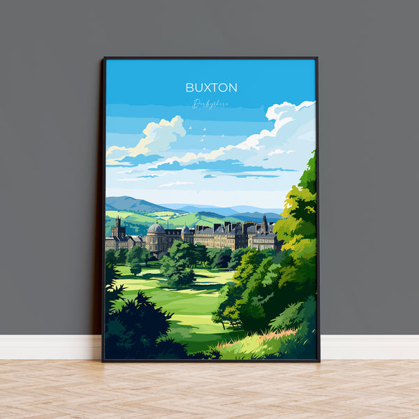 Buxton Travel Poster, Travel Print of Buxton, Buxton, Buxton Gift, Derbyshire Art
