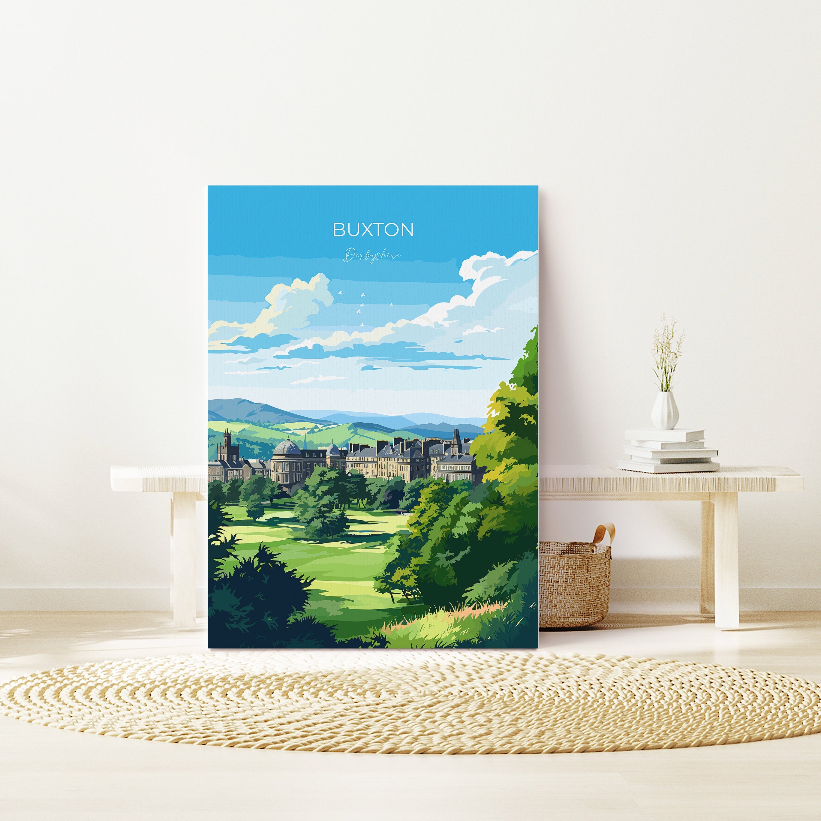 Buxton Travel Poster, Travel Print of Buxton, Buxton, Buxton Gift, Derbyshire Art NQ Media Designs