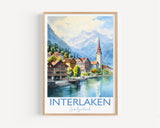 Interlaken Poster, Travel Print of Interlaken, Switzerland, Interlaken Gift, Travel Watercolour Gift NQ Media Designs