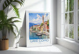 Lake Como Poster, Travel Print of Lake Como, Italy, Venice Gift, Travel Watercolour Gift NQ Media Designs