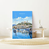 Bodrum Travel Poster, Travel Print of Bodrum, Turkey Poster, Bodrum Gift, Bodrum Art, Turkey Art NQ Media Designs