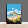 Northumberland Travel Poster, Travel Print of Northumberland Coast, England, Northumberland Art, Bamburgh Castle Gift, Wall Art Print NQ Media Designs