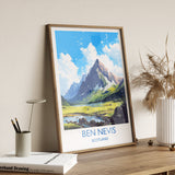 Ben Nevis Travel Poster, Travel Print of Ben Nevis, Ben Nevis Gift, Scotland Art, Ben Nevis Gift, Wall Art Print NQ Media Designs