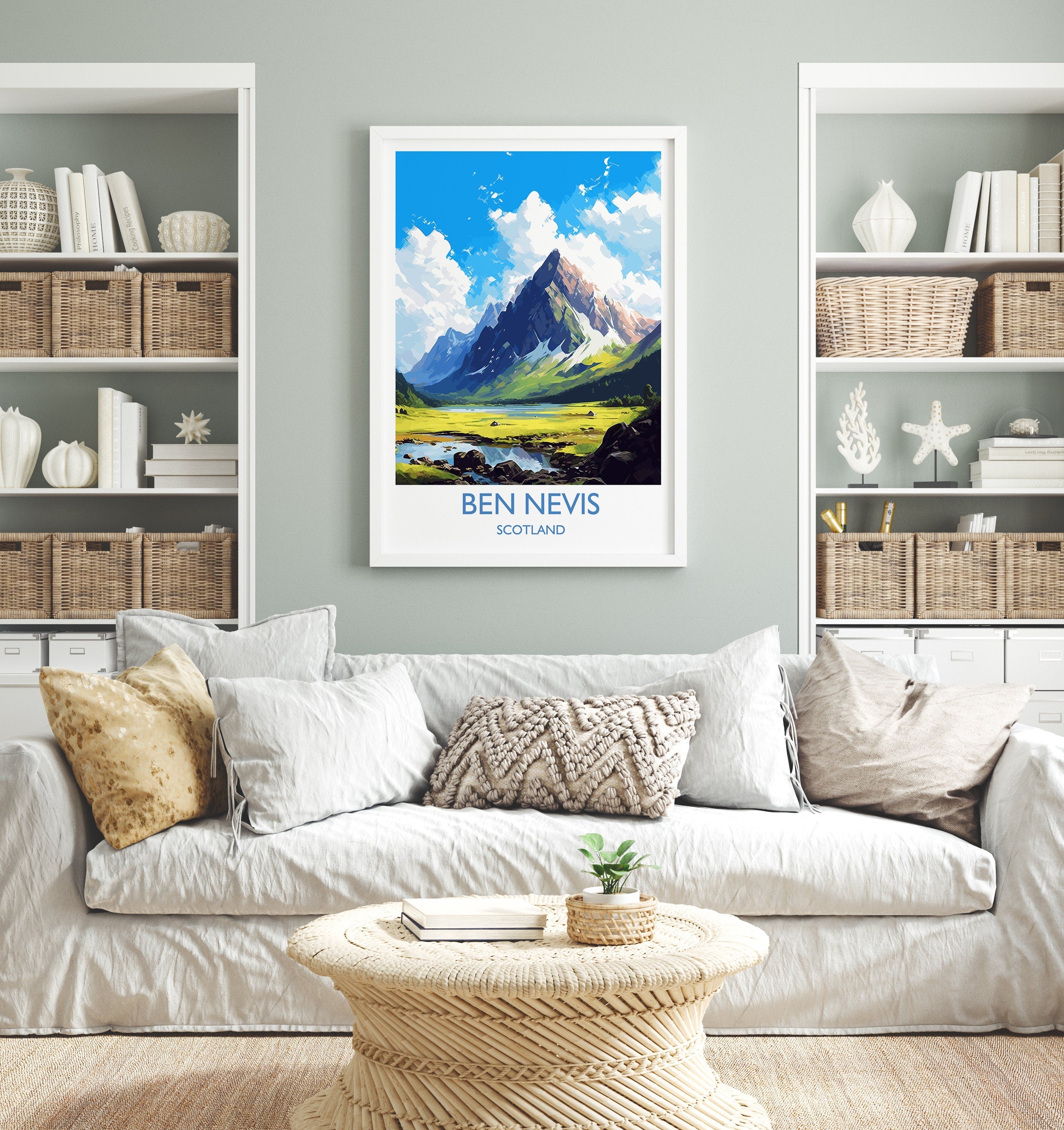 Ben Nevis Travel Poster, Travel Print of Ben Nevis, Ben Nevis Gift, Scotland Art, Ben Nevis Gift, Wall Art Print NQ Media Designs