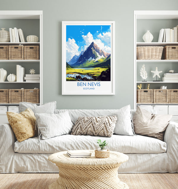 Ben Nevis Travel Poster, Travel Print of Ben Nevis, Ben Nevis Gift, Scotland Art, Ben Nevis Gift, Wall Art Print