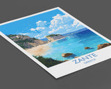 Zante Travel Print, Travel Poster of Zante, Greece Gift, Greek Islands Art, Zante Gift, Wall Art Print NQ Media Designs