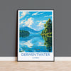 Derwentwater Travel Poster, Derwentwater Travel Print, England, Cumbria Art, Derwentwater Gift, Lake District, Wall Art Print