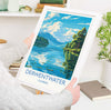 Derwentwater Travel Poster, Derwentwater Travel Print, England, Cumbria Art, Derwentwater Gift, Lake District, Wall Art Print