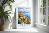 Lake Garda Watercolour Print, Travel Poster of Lake Garda, Italy, Lake Garda Gift, Travel Watercolour Gift NQ Media Designs