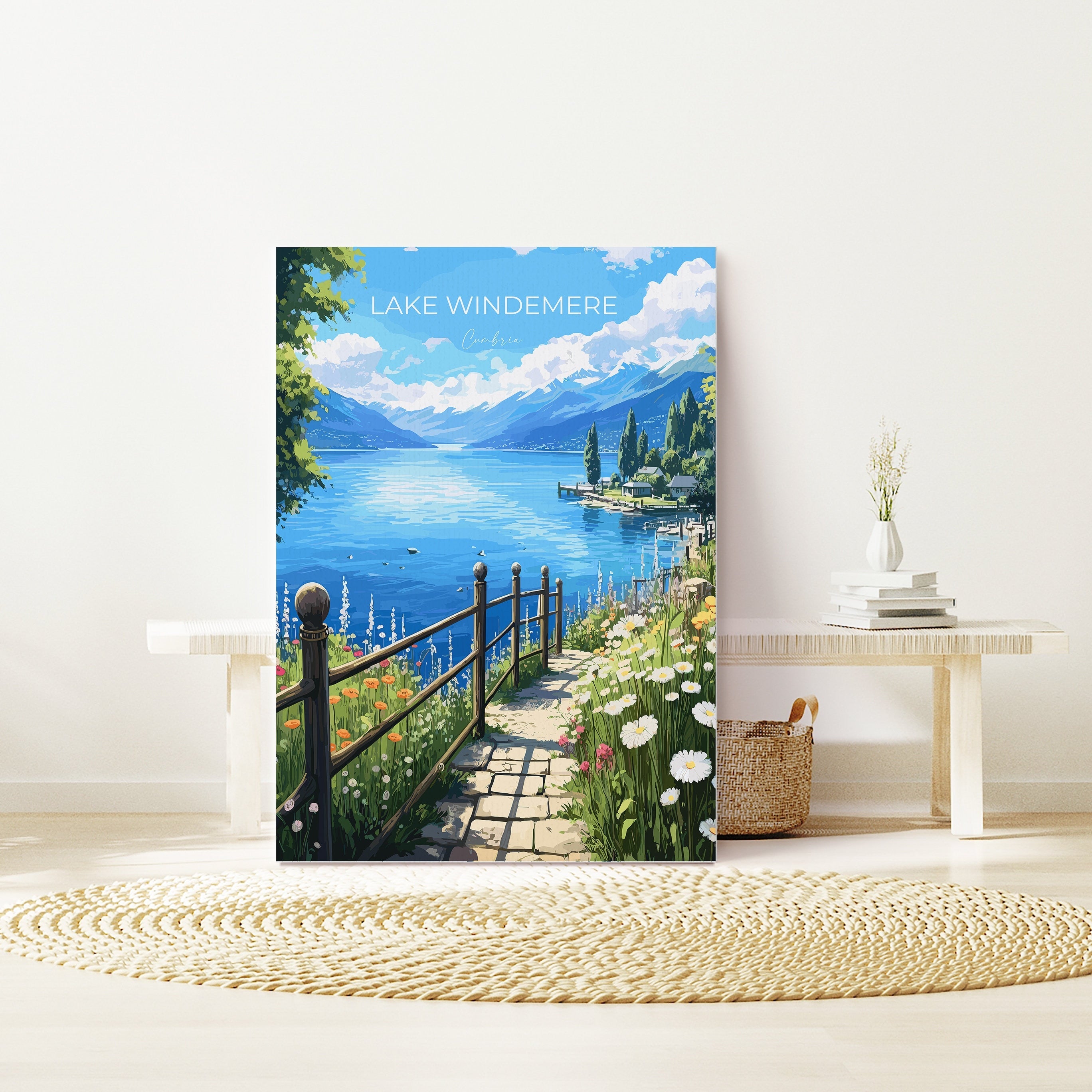 Lake Windermere Travel Print, Lake Windermere Travel Poster, England, Cumbria Art, Lake Windermere Gift, Wall Art Print NQ Media Designs