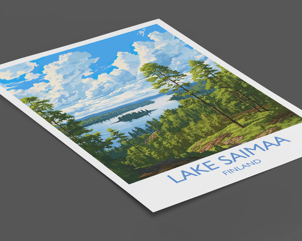 Lake Saimaa Travel Poster, Lake Saimaa Travel Print, Finland, Finland Art, Lake Saimaa Gift, Wall Art Print