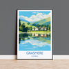 Grasmere Travel Poster, Grasmere Travel Print, England, Cumbria Art, Grasmere Gift, Lake District, Wall Art Print